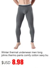 Hot Mens Thermal Underwear Long John Sleep Bottom Low Rise Sexy Back Open Removable Bulge Pouch Pajama Pants Modal Pyjamas CK40