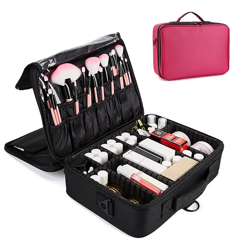 Professional Makeup Bag Women Cosmetic Case High Quality Oxford Female ...