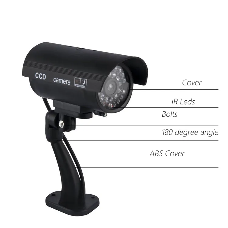 Wireless Home Security Câmera falsa simulada Video Vigilância Indoor / Outdoor Vigilância Dummy IR LED Câmera de Dome Falsa