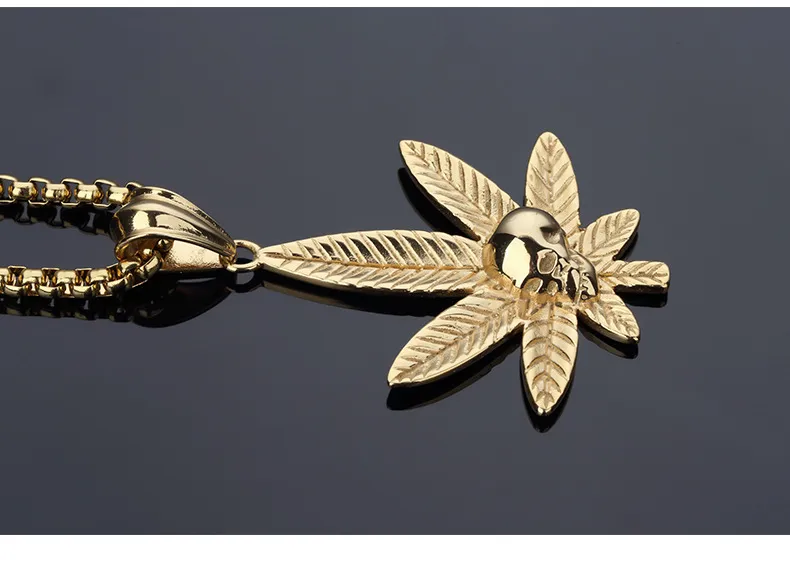Steel Pendant Necklace Hip Hop Fashion Flower Petals Skulls Pendants & Necklaces Gold Stainless Jewelry Men Women Gift