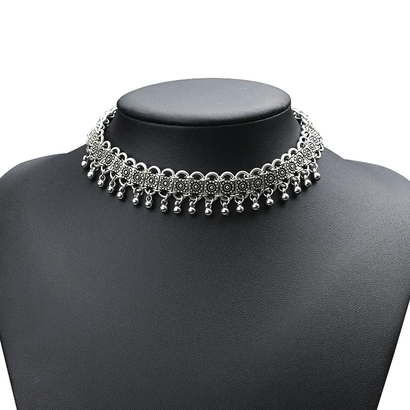 Tocona Çiçek alaşım boncuk kolye püskül kısa necklacePopular modelleri podyum moda alaşım boyun ve boyun püskül kolye 3543