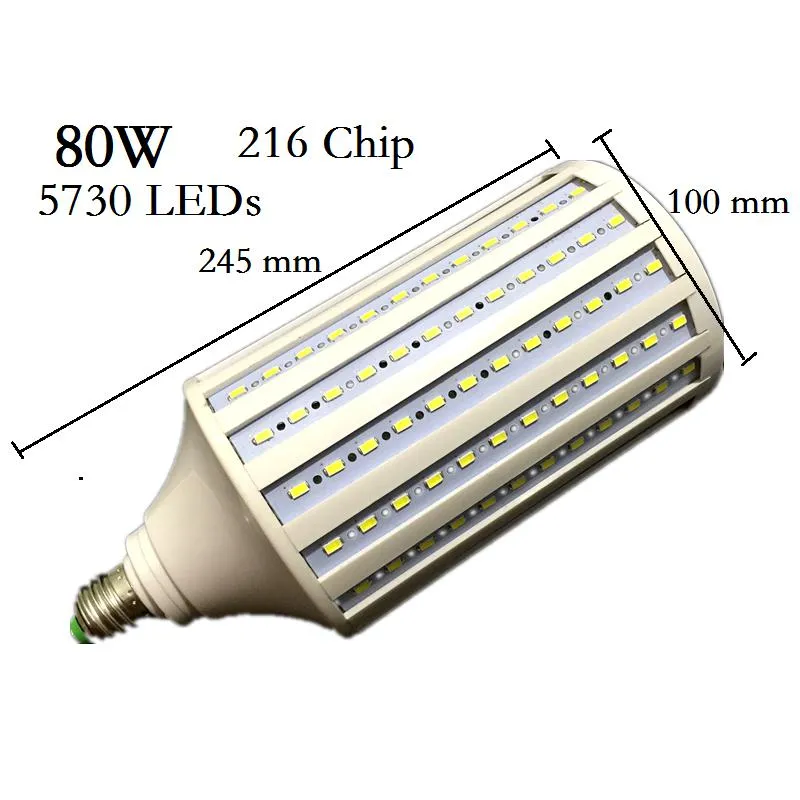 Vente en gros - Ampoules LED super lumineuses 40W 50W 60W 80W E27 E40 SMD 5730 Lumières de maïs LED Angle 360 Éclairage suspendu LED AC 110-240V