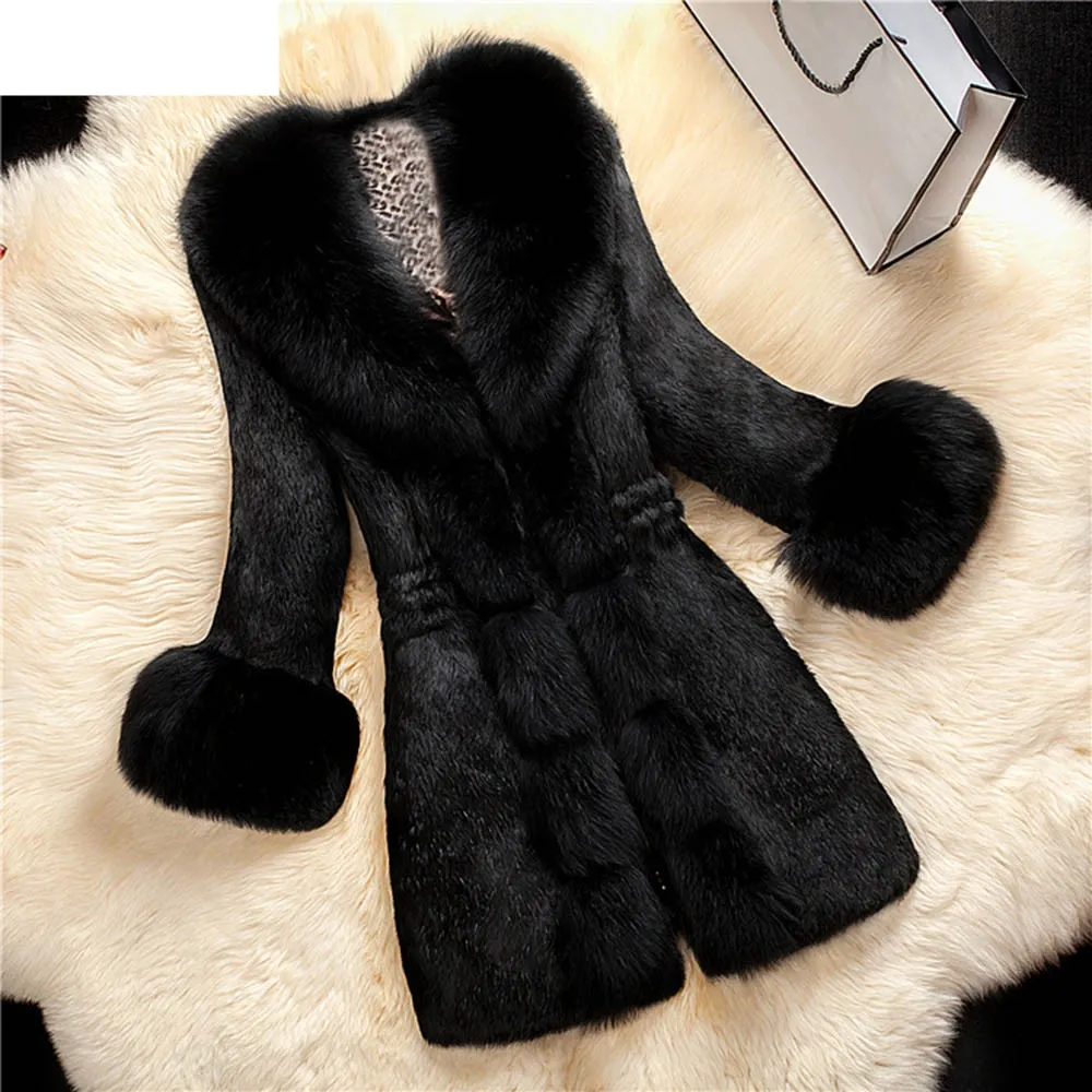 JAYCOSIN 2018 Womens Solid Thick Warm Women Faux Fur Coat Capispalla moda elegante Giacca lunga in finta pelliccia 18NOV5