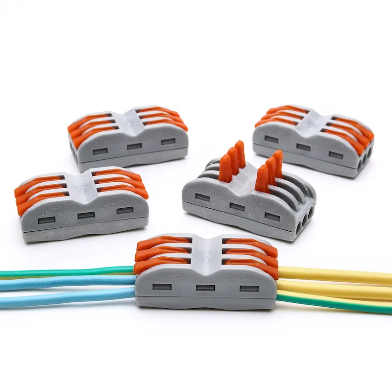 100 Uds SPL-3 28-12 AWG PCT-213 222-413 conector de cable de empuje 6 pines conector compacto Universal bloque de terminales gris