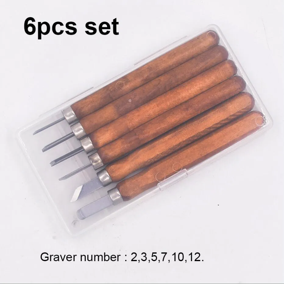 100Set / Lot Wood Carving Tools Woodcut Kniv Scorper Hand Cutter 6st Set Woodworking Graver Hand Tool Chisel Gouges