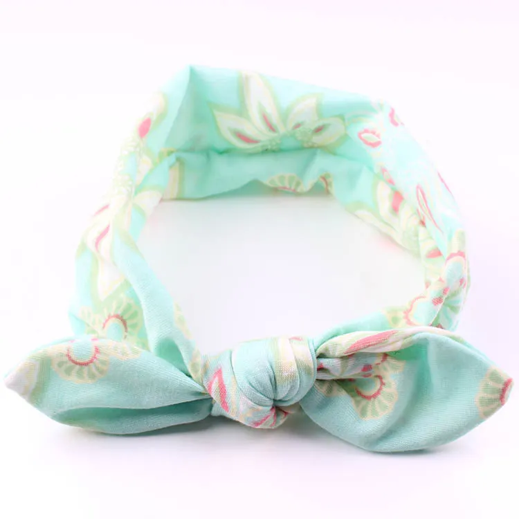 Hot Baby Girl Hair Bow pałąk Kwiaty Drukuj Kwiatowy Hairband Turban Knot Nakrycia Nakrycia Noworodka Dziecięce Toddler Dziewczyny Akcesoria do włosów