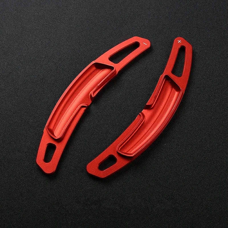 Liga de alumínio vermelho volante Shift Paddles lantejoulas tiras de acabamento para Porsche Panamera Cayenne Macan estilo do carro modificado280t