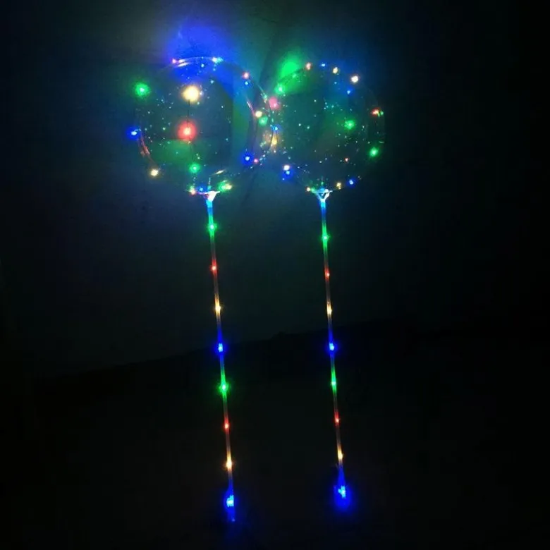 Nouvelle ligne Bobo Ball LED avec Stick Wave Ball 3M String Balloon Light Up pour Noël Halloween Mariage Anniversaire Décoration de fête à la maison