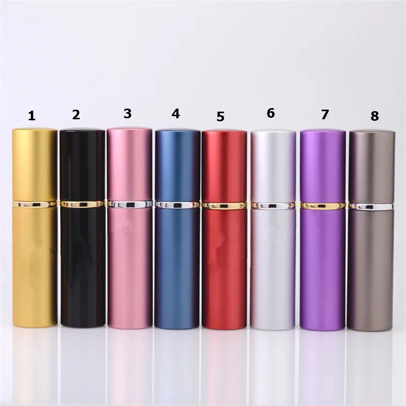 Sıcak 10 ml Mini Boş Parfüm Şişesi Doldurulabilir Atomizer Ile Atomizer Havasız Pompa Atomizer Seyahat Parfüm Konteynerler 8 Renk