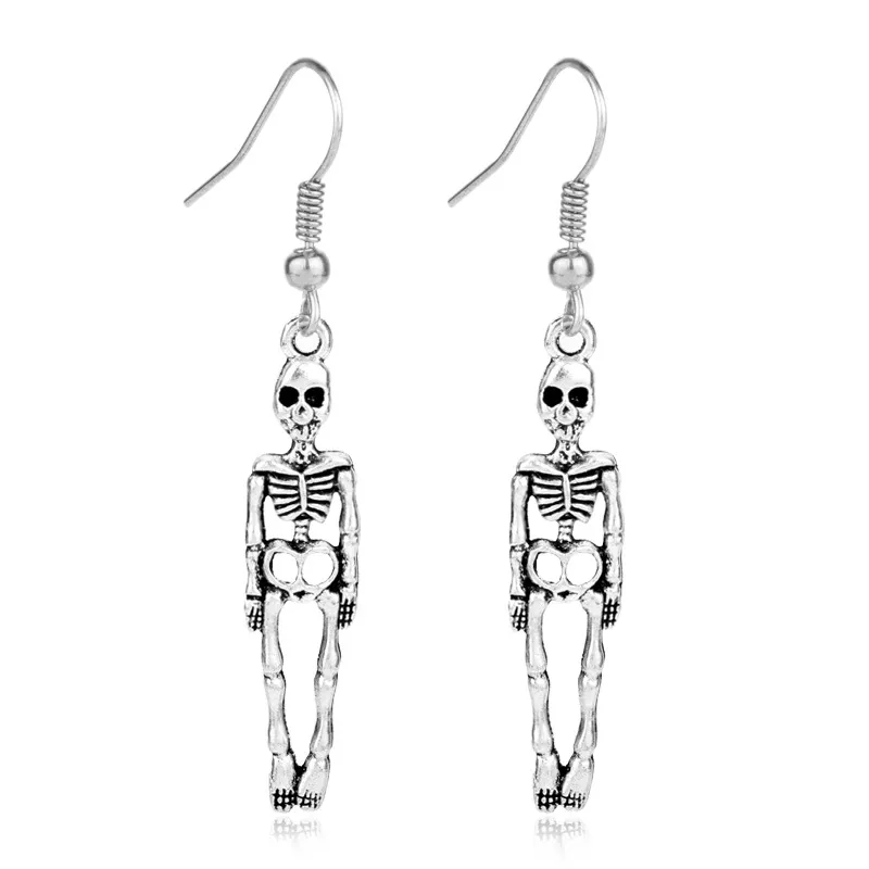 2018 Europe and the United States new personality retro skull earrings earrings earrings men and women Halloween jewelry gifts