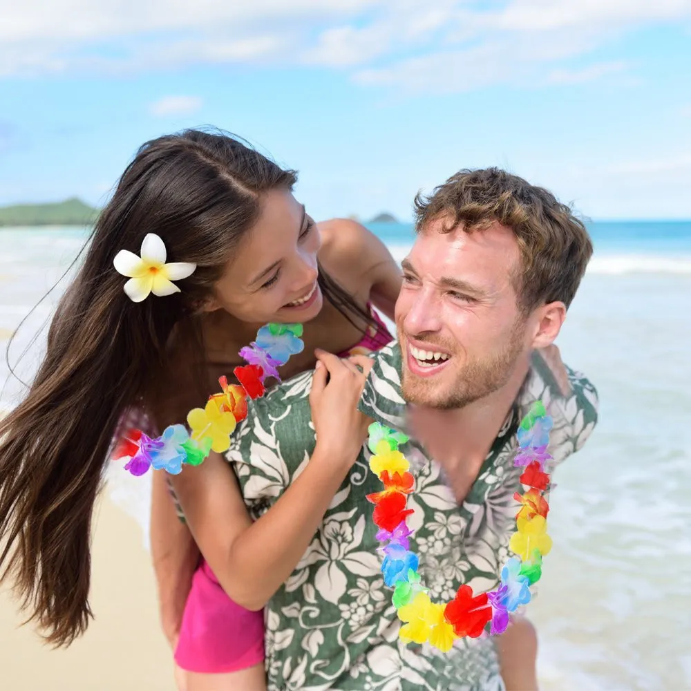 Hawaiian Theme Party Accessories: Tropical Flower Leis, Vibrant