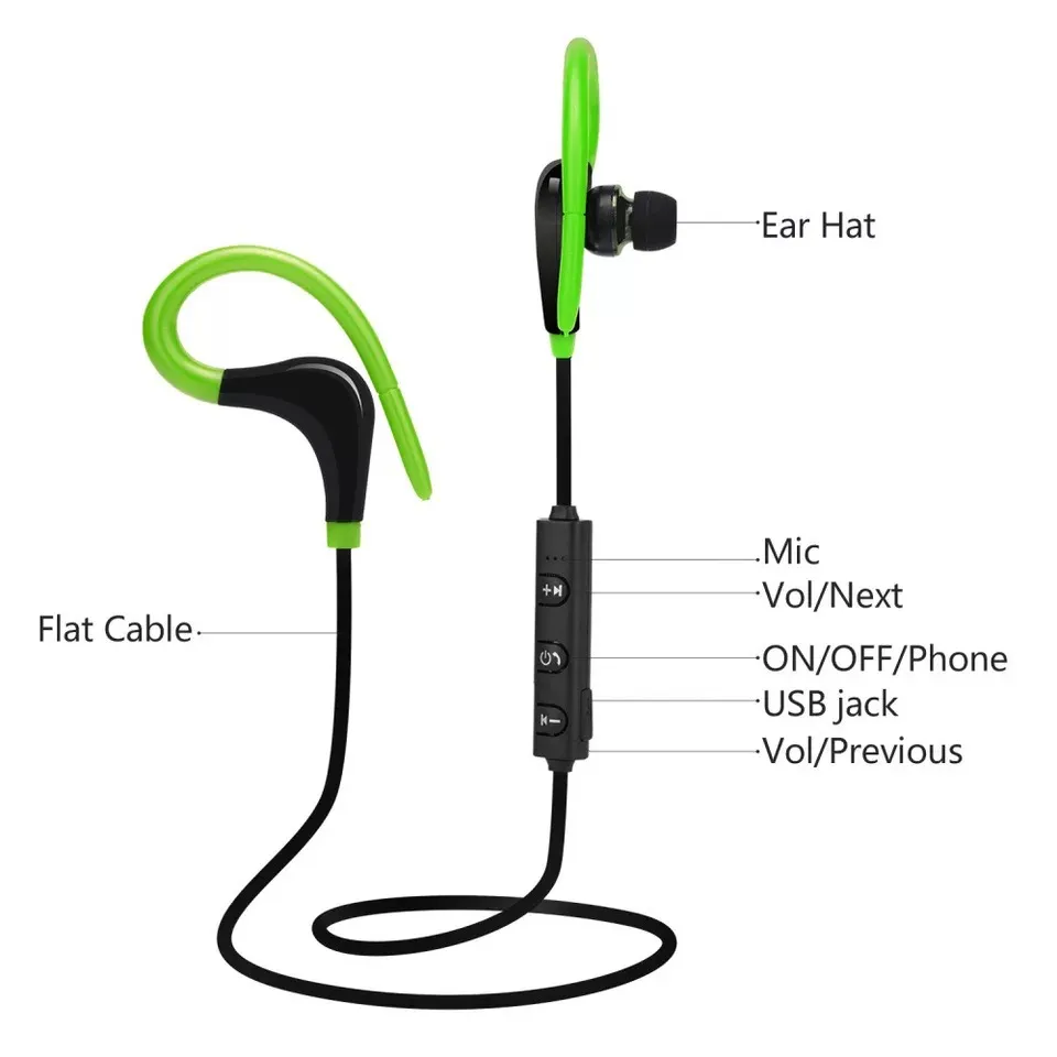 BT-1 Sports Bluetooth Earphone Mini V4.1 Wireless Crack Headphone Earbuds Hand Free Headset Universal For phone tablect pc 