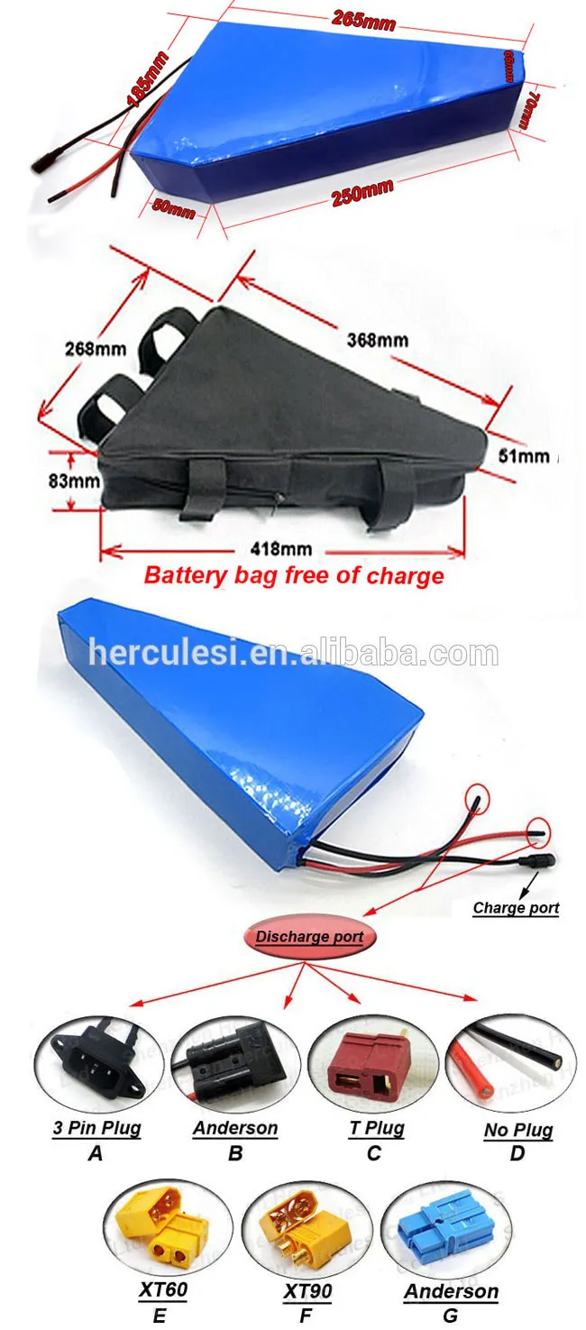 100 18650 triangle battery