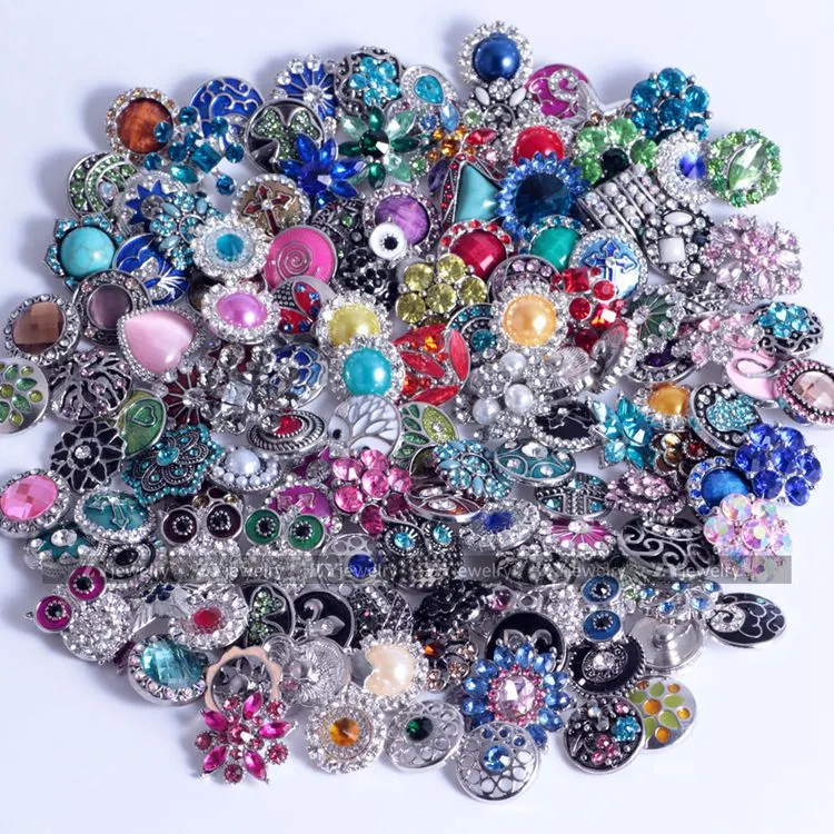 18 mm Noosa Sale Mix Druckknöpfe Verkauf zufällige Auswahl Kristall Charms Zubehör