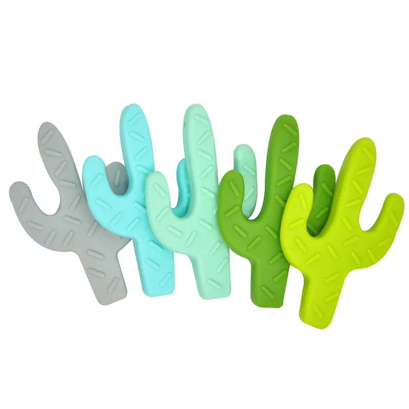 Cactus dentição colar silicone mordedor grau alimentício silicone cactos contas bebê mastigar brinquedo sensorial colar de enfermagem mastigável pingente