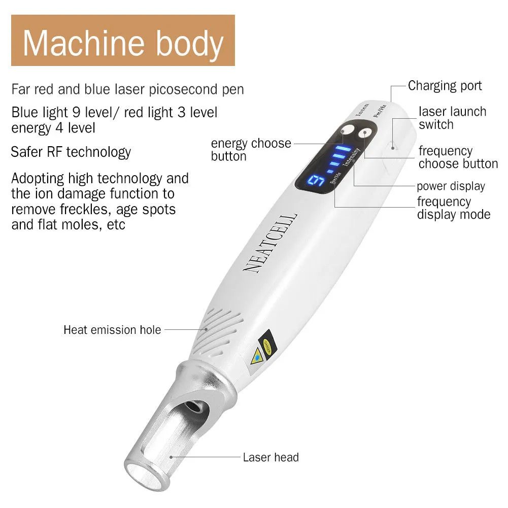 Blue Picosecond Tattoo Removal Machines Scar Spot Pigment Therapy Anti Aging Home Salon Spa Gebruik schoonheidsapparaat8005810