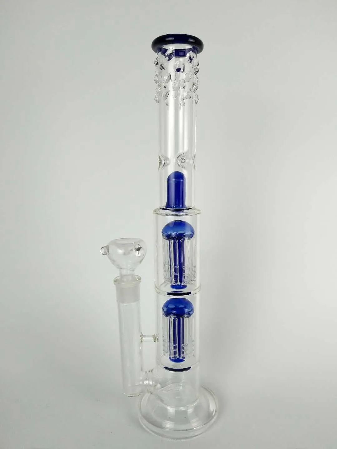 H 16Quot Glass Bong Quotspoiled GreenBlue Speranzaquot Double Tree Perc Dome Percolator Water Pipe 18mm Bowl Big Water PIP2146634