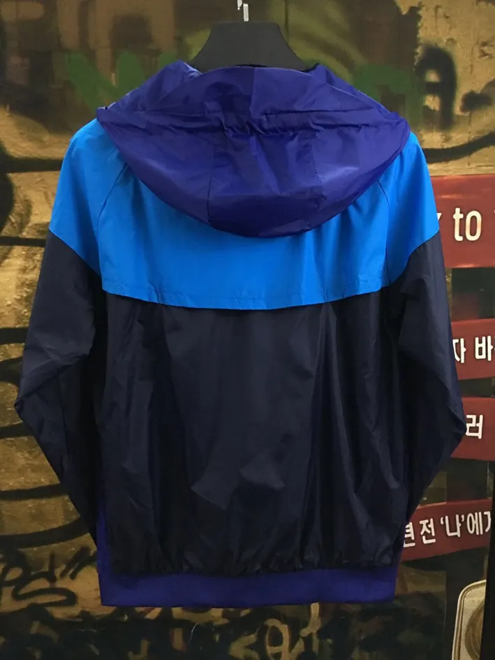 Frete Grátis 4 Cores Nova Primavera Outono Moda Windrunner Fino Casaco Casaco de Manga Longa Patchwork Ativo Homens Pretos Jaquetas M-3XL