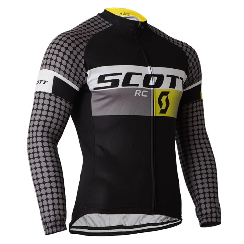 Primavera / Autum Scott Pro Equipe Bicicleta Homens Ciclismo Mangas compridas Jersey Road Corrida Camisas Andar Bicicleta Tops Respirável Esportes Ao Ar Livre Maillot S21041994