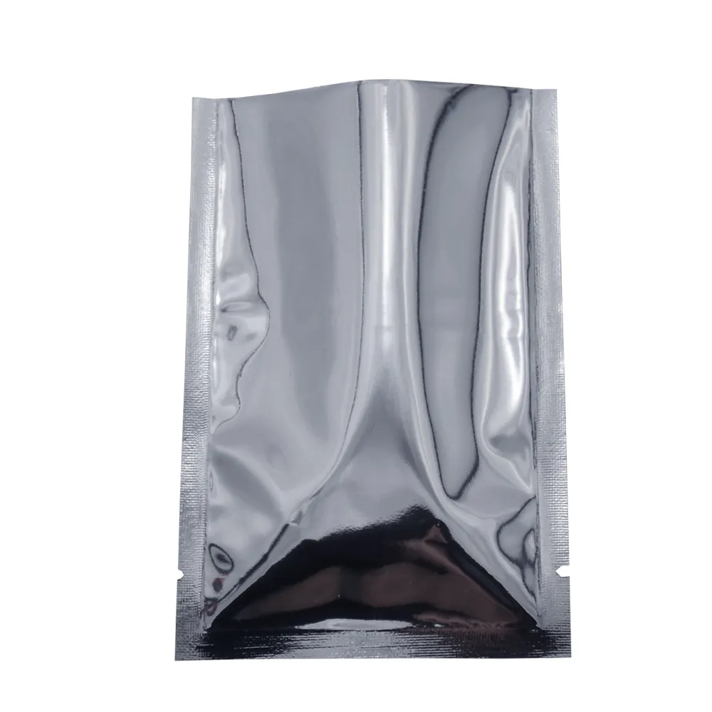 8*12cm Dried Food Pack Bags Silver Aluminium Foil Bags Open Top Heat Seal Vacuum Pouches Bag Coffee Powder Storage Mylar Foil Package Bags