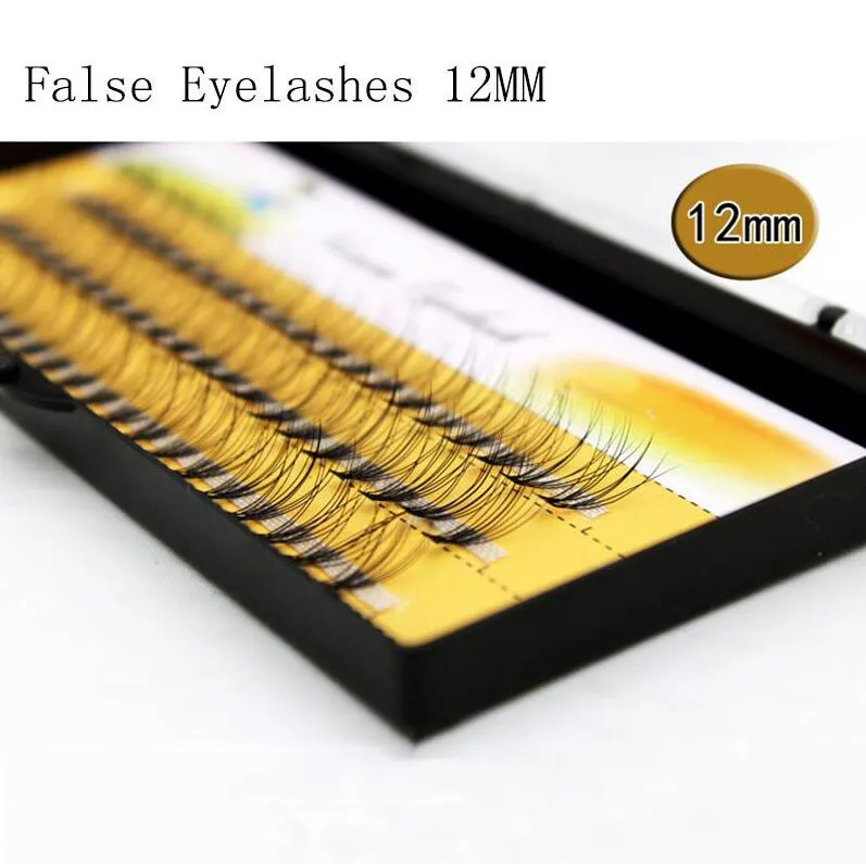 3D False Eyelashes 614mm individuella fransar Feather Plastic Cotton Stalk Enkel kluster Planterar ryska premade volumögonfransar E8492982