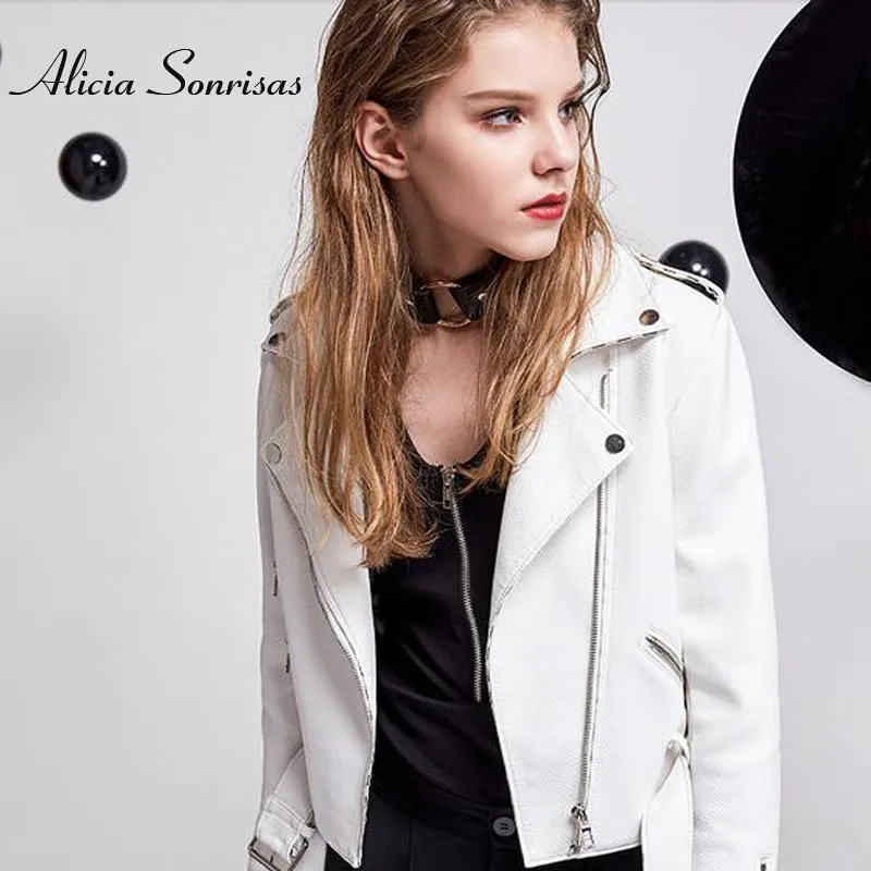 Womens Black And White Faux Leather Biker Jacket With Snake And Snakeskin Pattern PU Leather Bike Leather Jackets SL031 From Masue 75.38 DHgate.Com