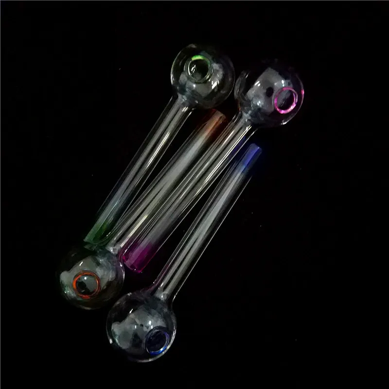 2019 Handcraft Pyrex Glass Oil Burner Pipe Mini Smoking Hand Pipes Thick Glass Pipe Oil Colorful Pipe for dab oil rig glass bong