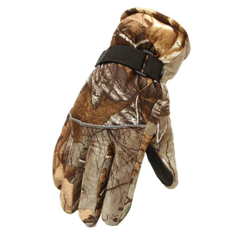 Hiver Bionic Camouflage-Gants de chasse Gants de chasse chauds Homme en camouflage Gants de ski Plus épais Skid Weatherization