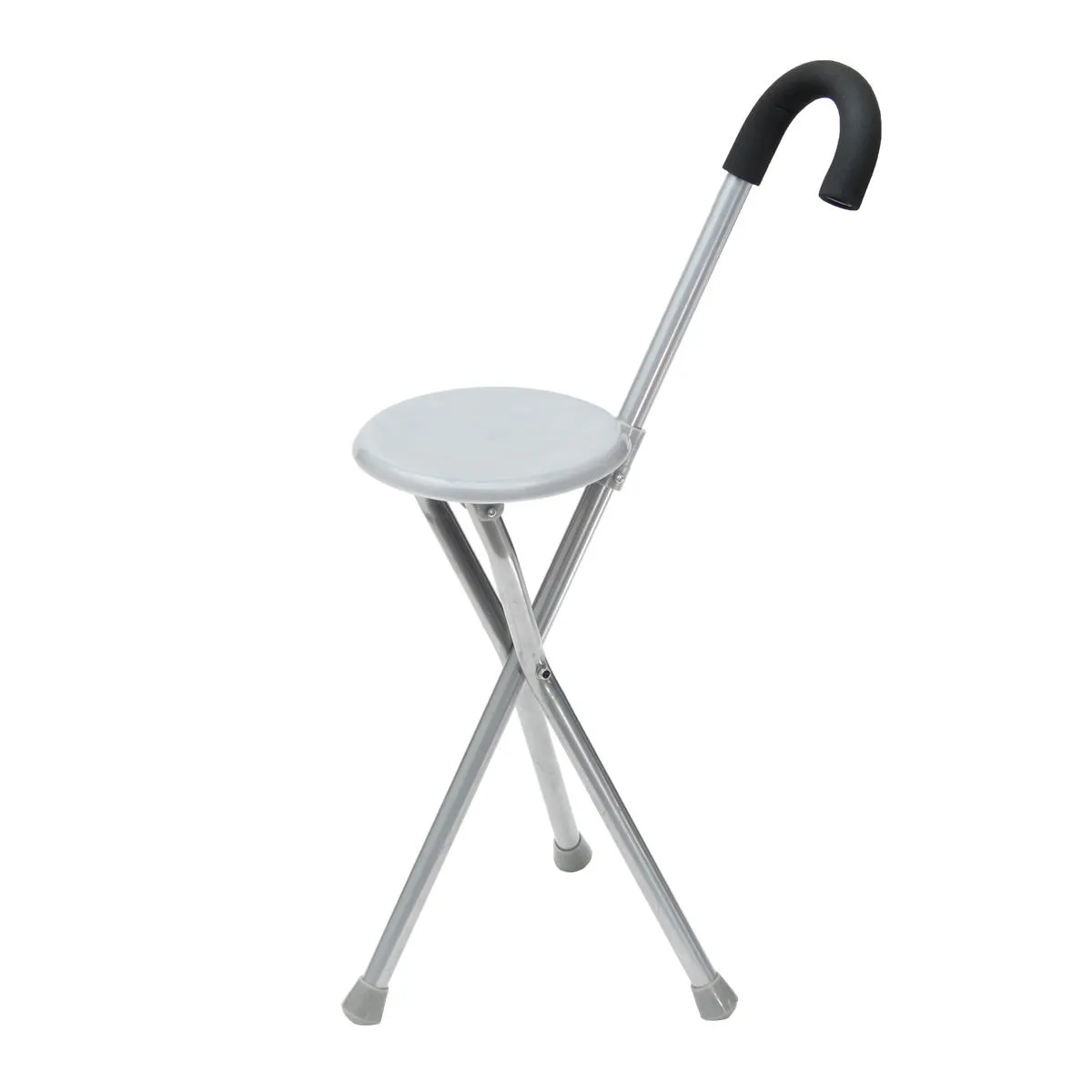 Portable Three Legged Folding Cane Canoe Walking Stool For