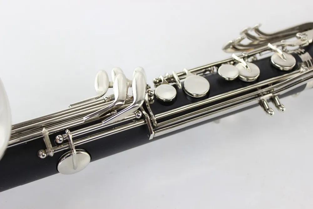 Clarinetto basso professionale clarinetto in Sib Goccia B Sintonia corpo in bachelite Clarinetto argentato Strumento musicale chiave con custodia