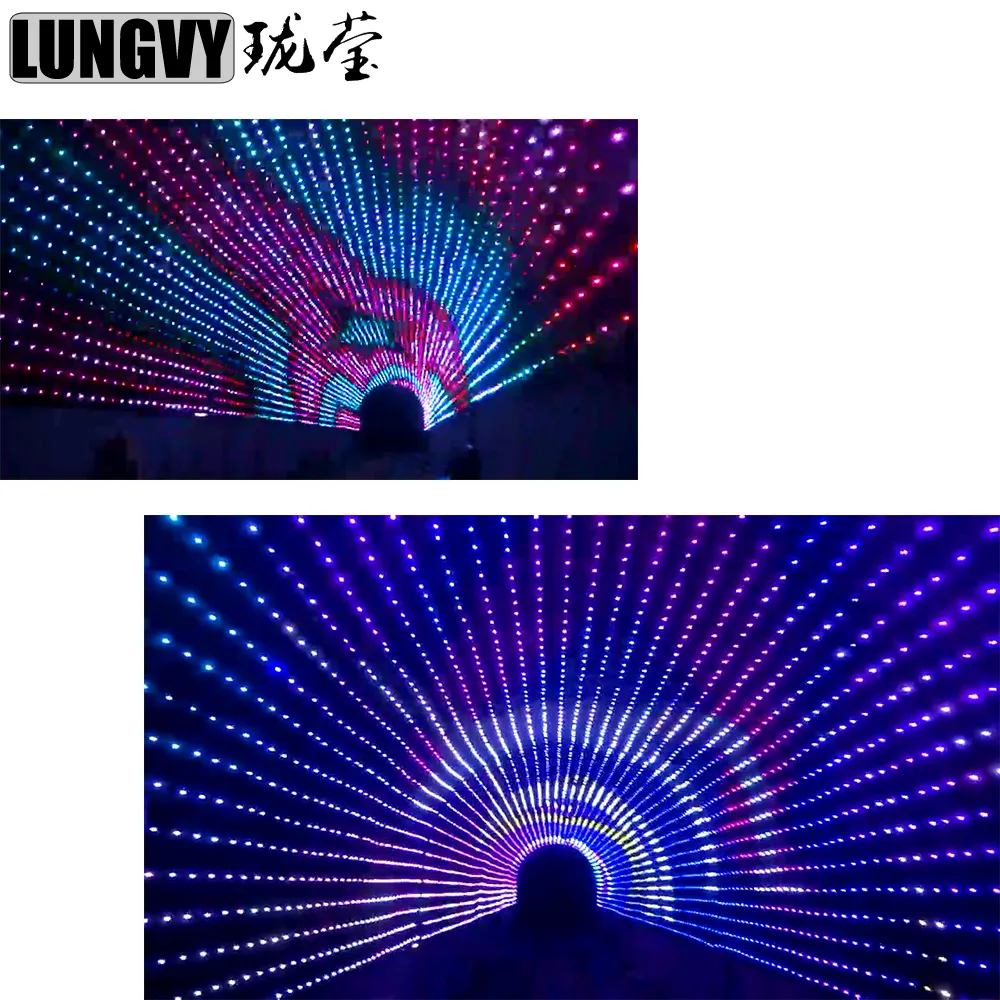 P10 2mx6m Mjukt trasa Vision Led Video Gardin Skärm PC / DMX Control Backdrop Band Party Stage DJ Bröllop