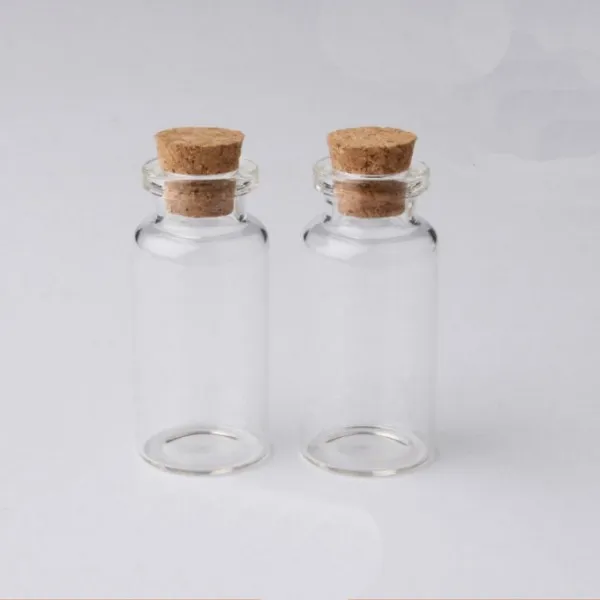12 ml Mini Glass Clear Wish Cork Vial Tapones de madera 22x55X12mm HeightxDia Bodas mensaje Favores de la joyería Favorece el tarro de botella Tubo
