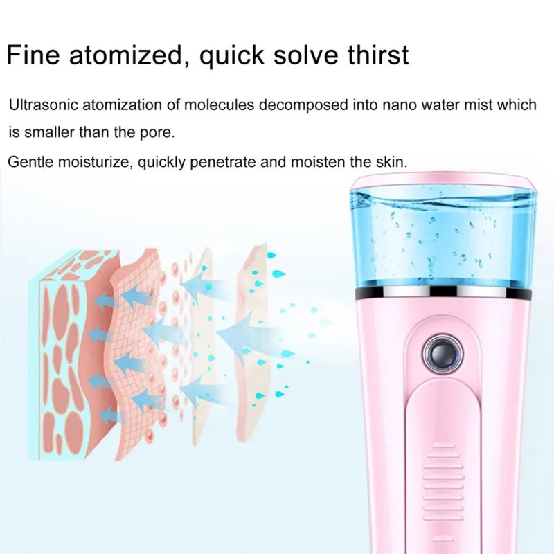 New 2 in 1 Handheld Mist Sprayer Portable Facial Steamer Sprayer USB Rechargeable Power Bank Sprayer DHL Free