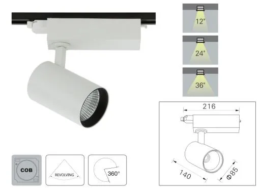 Lampada da binario a 4 fili Lampada da binario Cree a 4 pin 20W 30W 40W CRI80 Negozio di abbigliamento di alta qualità Showroom di Windows Riflettori espositivi