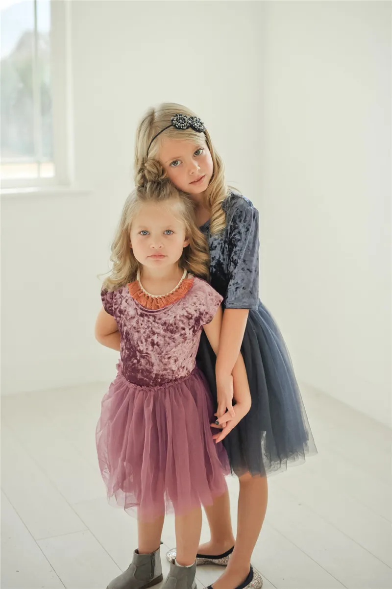 Baby Girl Dress 2018 Nowe Toddler Dziewczyny Koronki Księżniczka Złoty Aksamit Solid Baby Dress Prom Wesel Birthday Party Easter Kids Girls Sukienki 1-5t