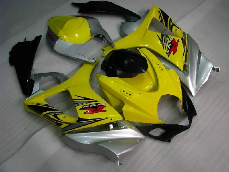 Livraison gratuite kit de carénage pour 07 08 GSXR 1000 SUZUKI GSXR1000 2007 GSX-R1000 2008 carénages de carrosserie Corona argent jaune K7 EK23 + capot de selle