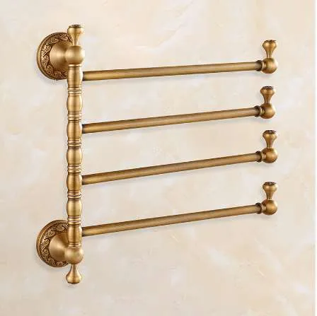 Toalhas 3-4 Tiers Barras Antique Brass Towel Toalheiro Rack de Banho Trilhos Activos Calças de Cabana Acessórios para Banheiro Prateleira F91373