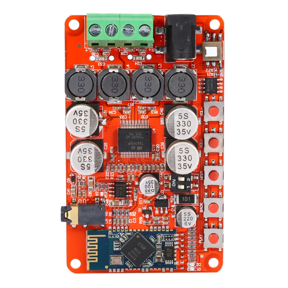 Freeshipping digitale versterker chip board 2x50w draadloze hifi bluetooth 4.0 digitale versterker board audio-ontvanger met oortelefooninterface