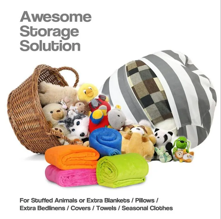 Crianças Armazenamento sacos de feijão 18inch Plush Toys Beanbag Chair Quarto Stuffed Animal Room Mats roupa portáteis saco de armazenamento