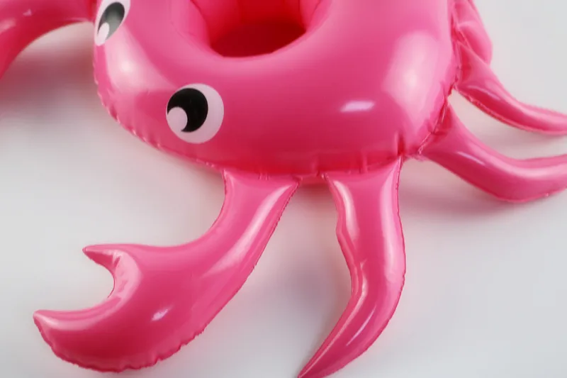 Cartoon Crab Design Inflation Cup Seat Pool Floating Cute Drinks Holder Lovely Mini Saucer For Swimming Pool Decoration New Arrival 2 4xr Z