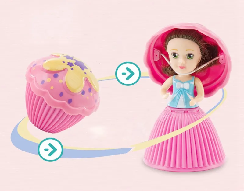 5cm mini Cupcake Scented Princess Dolls Reversible Cake Transform to Mini Princess Doll 6 Flavors 