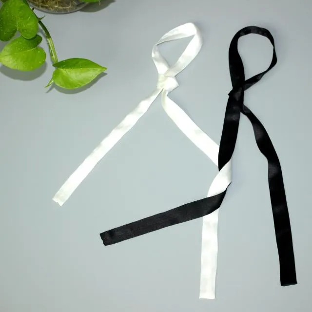 2 ply flicka kvinnor naturlig silke skinny halsduk lång nacke smal tunna bälte sash ribbon choker neck tie tillbehör # 4068