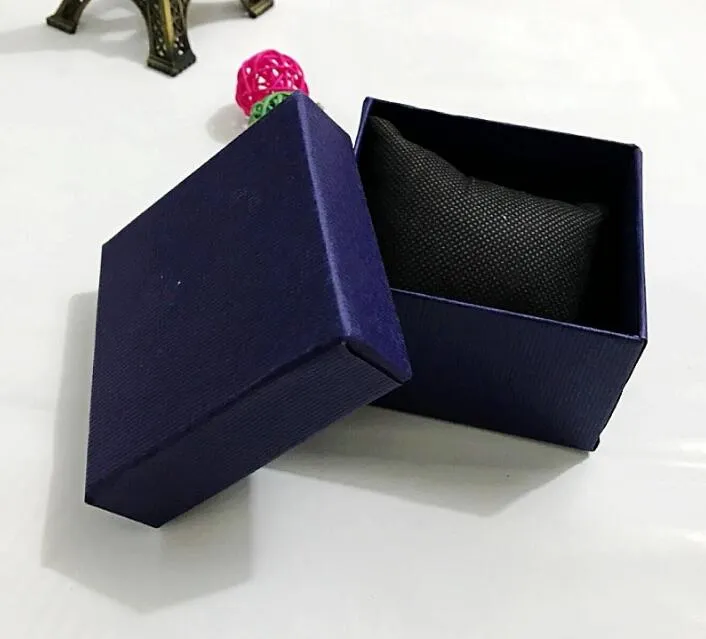 8.8 cm * 8.2 cm * 5.5 cm İzle kutuları Nonwoven ile mavi siyah kırmızı kağıt kare İzle vaka yastıklar takı ekran kutusu saklama kutusu
