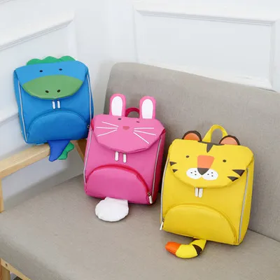 2018 neue Kinder Schultern Tasche Kindergarten Kinder Rucksack Druck Tiere Jungen Mädchen Cartton Handtaschen Rucksack 3 Farben