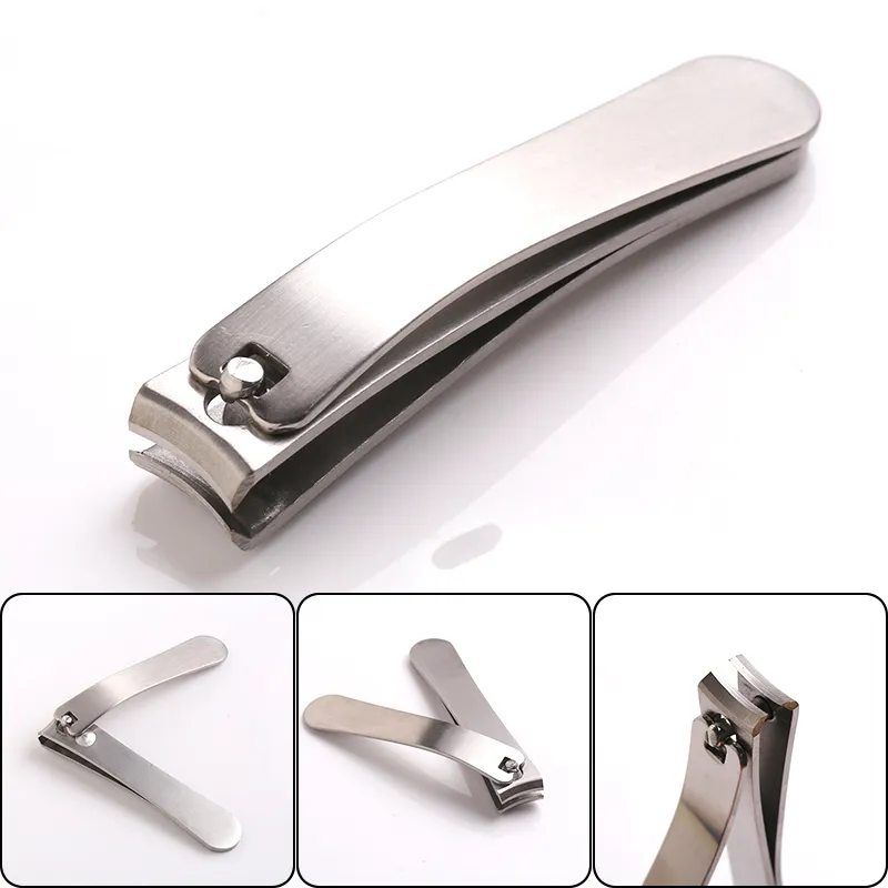 Grote roestvrijstalen stalen nagelkneutersnijder Professionele manicure trimmer Hoge kwaliteit teen nagel clipper met clip catcher