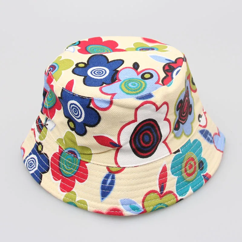 2022 Çocuk Kova Şapka Çocuk Güneş Şapka Çiçek Babys Sunhat Bebek Balıkçılık Kapaklar Bebek Karikatür Balıkçı Şapka Plaj Kap
