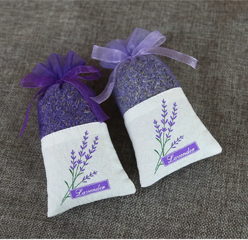 Sacs cadeaux violet coton Organza lavande Sachets bricolage fleur séchée douce Bursa garde-robe anti-moisissure fumée cadeau sac en gros