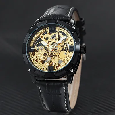 FORSINING 1 pezzo Orologio da uomo lussuoso retrò in oro quadrato con