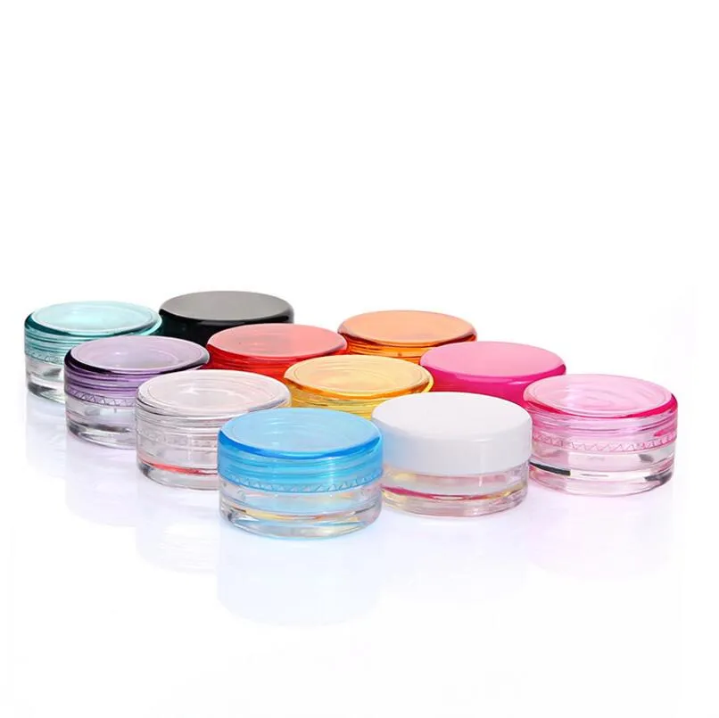 5g 5ml Clear plastic jar, empty cosmetic containers,sample makeup sub-bottling nail powder case LX1134