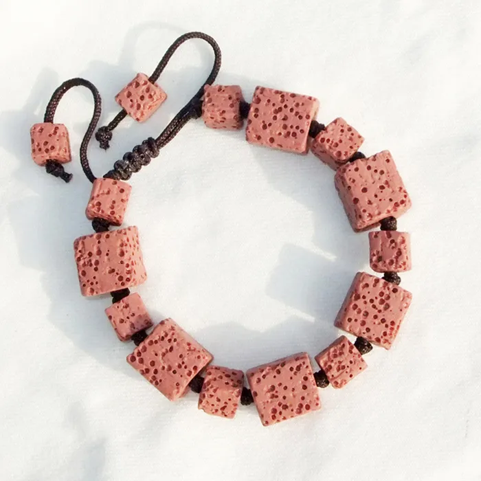 Vulcão colorido cordão lava fios para mulheres simples charme pulseira pulseira de pedra natural jóias corda cadeia ajustável tamanho